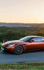 Preview wallpaper aston martin, db11, side view, sunset