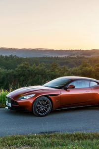 Preview wallpaper aston martin, db11, side view, sunset