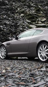 Preview wallpaper aston martin, db9, 2004, gray, side view, style, cars