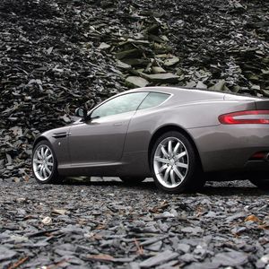 Preview wallpaper aston martin, db9, 2004, gray, side view, style, cars