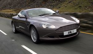 Preview wallpaper aston martin, db9, 2004, gray, front view, style, cars, speed, nature, asphalt