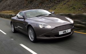 Preview wallpaper aston martin, db9, 2004, gray, front view, style, cars, speed, nature, asphalt