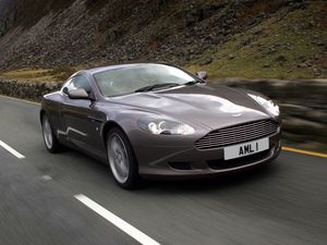 Preview wallpaper aston martin, db9, 2004, gray, front view, style, cars, speed, nature, asphalt