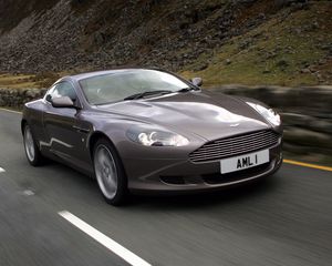 Preview wallpaper aston martin, db9, 2004, gray, front view, style, cars, speed, nature, asphalt