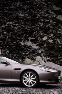 Preview wallpaper aston martin, db9, 2004, gray side view, style, cars