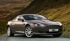 Preview wallpaper aston martin, db9, 2004, metallic gray, side view, style, cars, nature