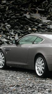 Preview wallpaper aston martin, db9, 2004, gray, rear view, style, cars