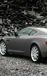 Preview wallpaper aston martin, db9, 2004, gray, rear view, style, cars