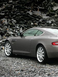 Preview wallpaper aston martin, db9, 2004, gray, rear view, style, cars