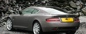 Preview wallpaper aston martin, db9, 2004, gray, rear view, style, cars