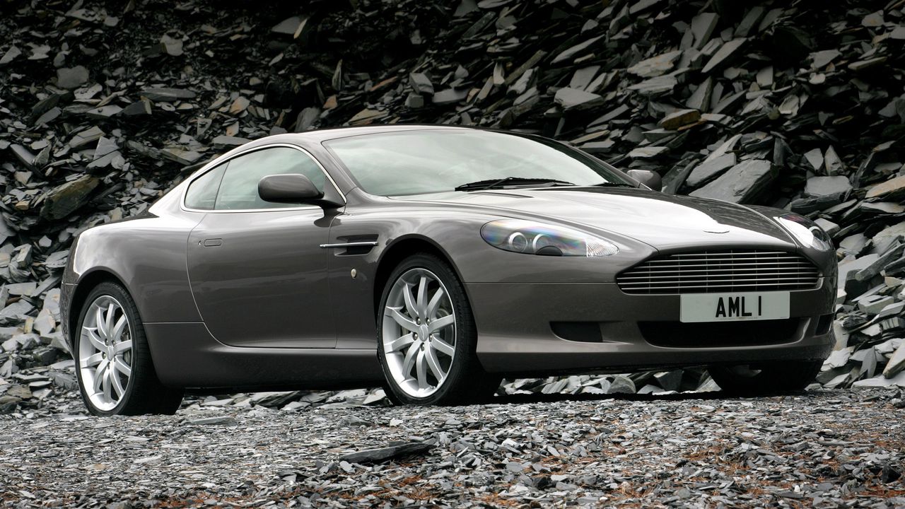 Wallpaper aston martin, db9, 2004, metallic gray, side view, style, cars