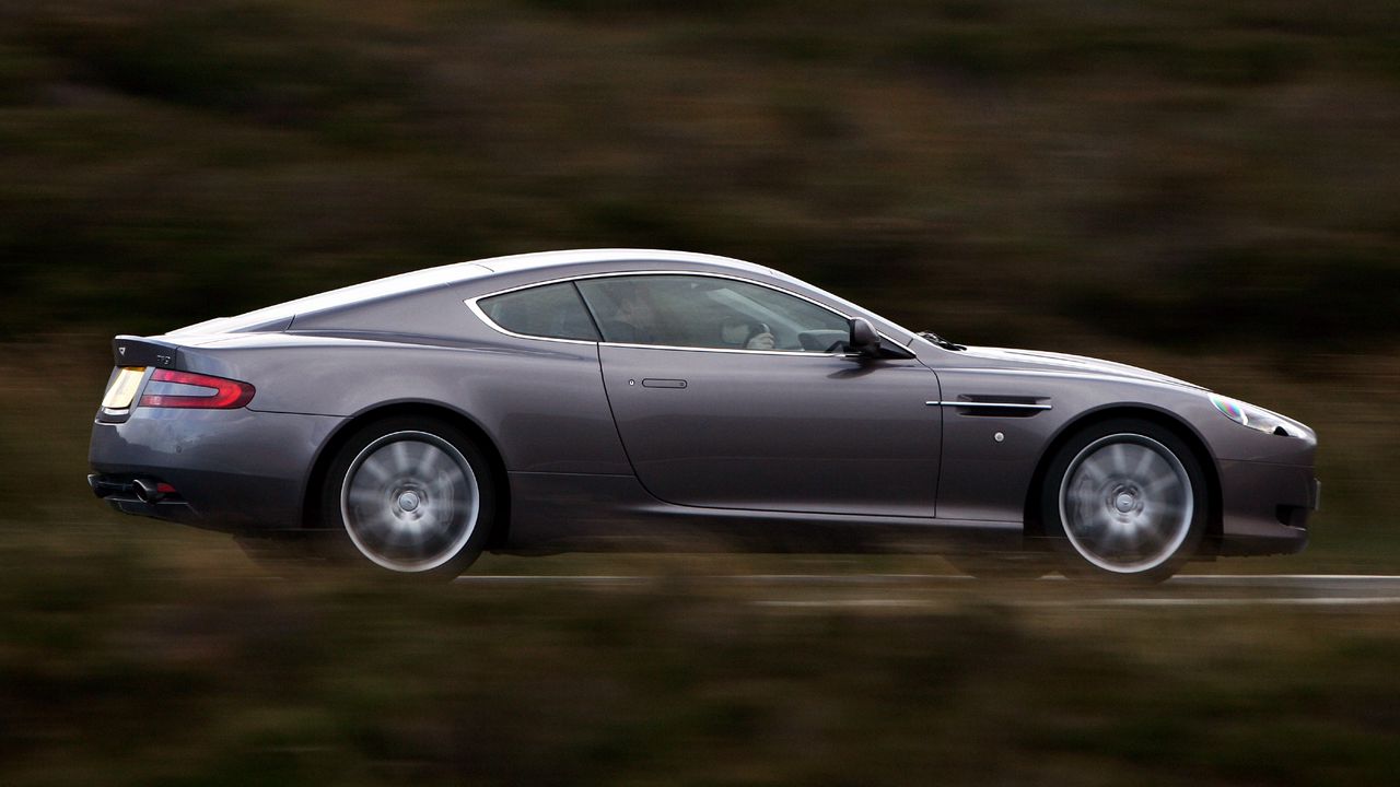 Wallpaper aston martin, db9, 2004, gray, side view, style, cars, speed, nature