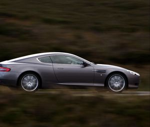 Preview wallpaper aston martin, db9, 2004, gray, side view, style, cars, speed, nature