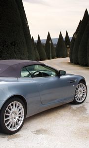 Preview wallpaper aston martin, db9, 2004, blue, side view, style, cars, nature