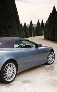 Preview wallpaper aston martin, db9, 2004, blue, side view, style, cars, nature