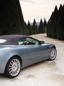 Preview wallpaper aston martin, db9, 2004, blue, side view, style, cars, nature