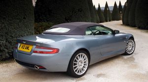 Preview wallpaper aston martin, db9, 2004, blue, side view, style, cars, nature