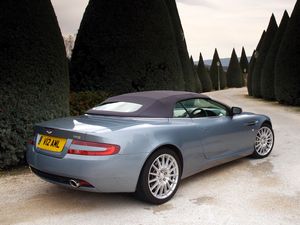 Preview wallpaper aston martin, db9, 2004, blue, side view, style, cars, nature