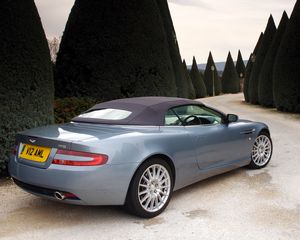 Preview wallpaper aston martin, db9, 2004, blue, side view, style, cars, nature