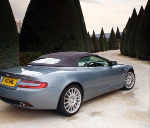 Preview wallpaper aston martin, db9, 2004, blue, side view, style, cars, nature