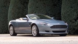 Preview wallpaper aston martin, db9, 2004, blue, side view, style, cars, shrubs