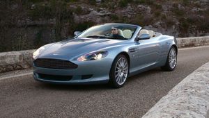 Preview wallpaper aston martin, db9, 2004, blue, side view, style, cars, nature, grass, asphalt