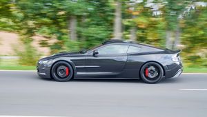 Preview wallpaper aston martin, db9, 2004, black, side view, style, sports, cars, speed, trees, asphalt