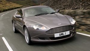 Preview wallpaper aston martin, db9, 2004, gray, front view, style, cars, speed, mountains, asphalt