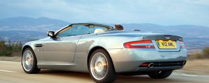 Preview wallpaper aston martin, db9, 2004, gray, side view, style, cars, speed, mountains