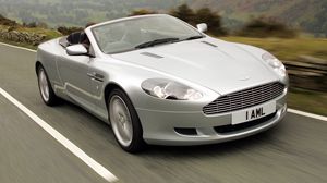 Preview wallpaper aston martin, db9, 2004, silver metallic, front view, style, speed, nature