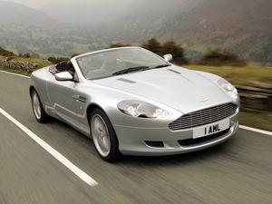 Preview wallpaper aston martin, db9, 2004, silver metallic, front view, style, speed, nature