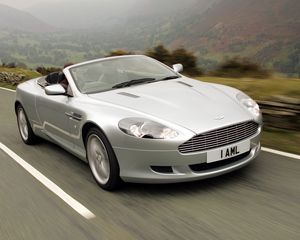 Preview wallpaper aston martin, db9, 2004, silver metallic, front view, style, speed, nature