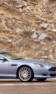 Preview wallpaper aston martin, db9, 2004, blue, side view, style, cars, rock