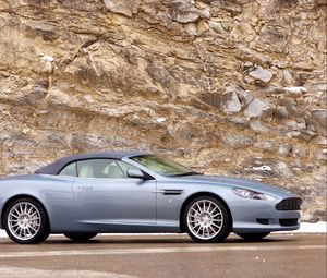 Preview wallpaper aston martin, db9, 2004, blue, side view, style, cars, rock