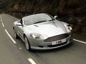 Preview wallpaper aston martin, db9, 2004, silver metallic, front view, cars, speed