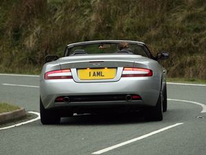 Preview wallpaper aston martin, db9, 2004, metallic silver, rear view, style, cars, asphalt