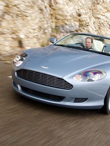 Preview wallpaper aston martin, db9, 2004, blue, front view, sports, cars, speed