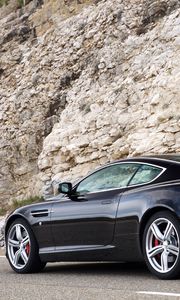 Preview wallpaper aston martin, db9, 2006, black, side view, style, cars, sports, rock