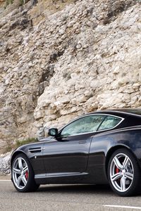 Preview wallpaper aston martin, db9, 2006, black, side view, style, cars, sports, rock