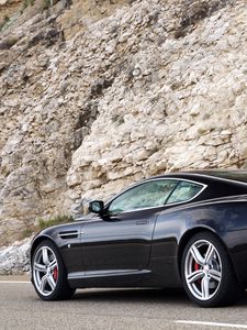 Preview wallpaper aston martin, db9, 2006, black, side view, style, cars, sports, rock