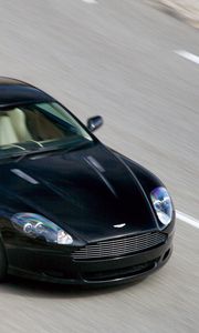 Preview wallpaper aston martin, db9, 2006, black, top view, style, cars, sports, speed, asphalt