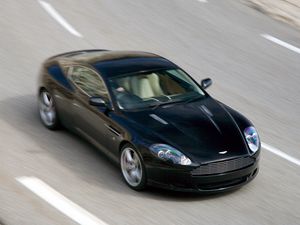 Preview wallpaper aston martin, db9, 2006, black, top view, style, cars, sports, speed, asphalt