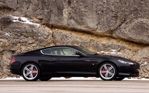 Preview wallpaper aston martin, db9, 2006, black, side view, style, sports, cars
