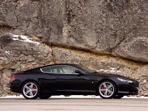 Preview wallpaper aston martin, db9, 2006, black, side view, style, sports, cars