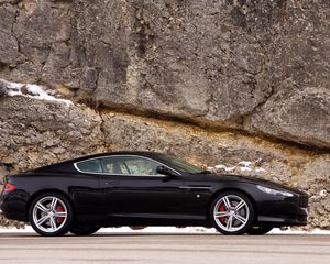 Preview wallpaper aston martin, db9, 2006, black, side view, style, sports, cars