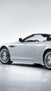 Preview wallpaper aston martin, db9, 2008, white, side view, style, cars