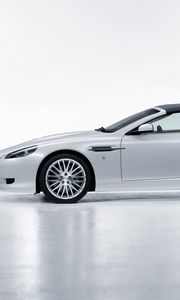 Preview wallpaper aston martin, db9, 2008, white, side view, style, cars