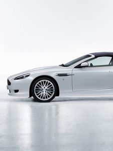 Preview wallpaper aston martin, db9, 2008, white, side view, style, cars