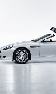 Preview wallpaper aston martin, db9, 2008, white, side view, style, sports, cars