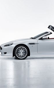 Preview wallpaper aston martin, db9, 2008, white, side view, style, sports, cars